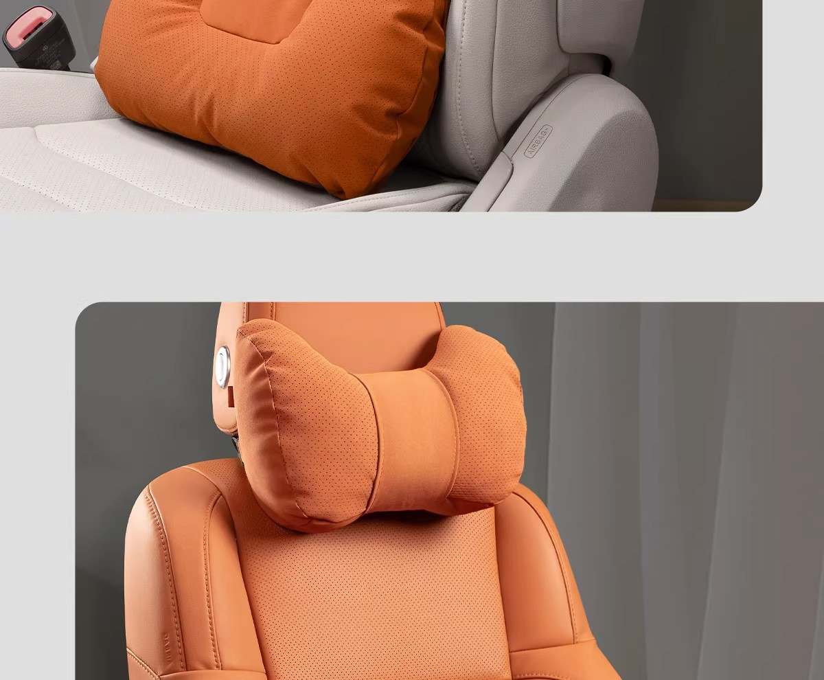 Car Headrest and Neck Protector, Universal for All Seasons, Car Seat Pillow Set, New Car Pillow, Lumbar Support, Neck Pillow