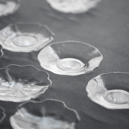 Japanese-style glass teacup brewing cup coaster tray heat separator crystal transparent tea mat tea set accessory tea ceremony