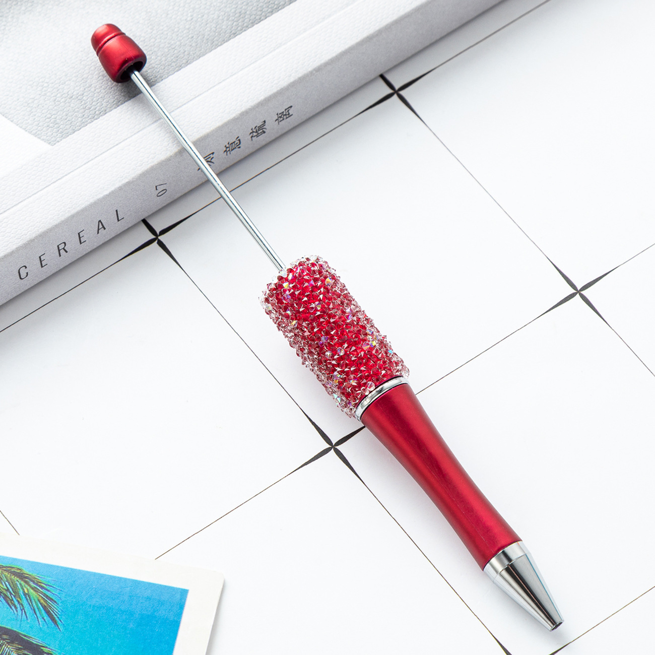 DIY bolígrafo de cuentas de azúcar creativo pegado a mano lleno de diamantes de plástico bolígrafo de regalo al por mayor