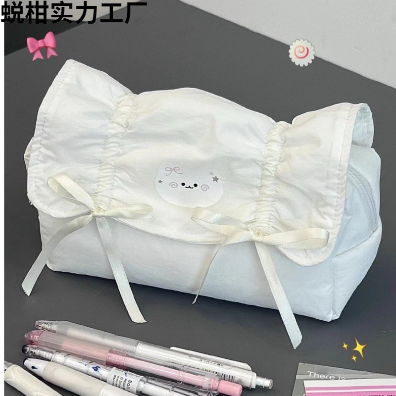 High quality capacious pencil case with bow