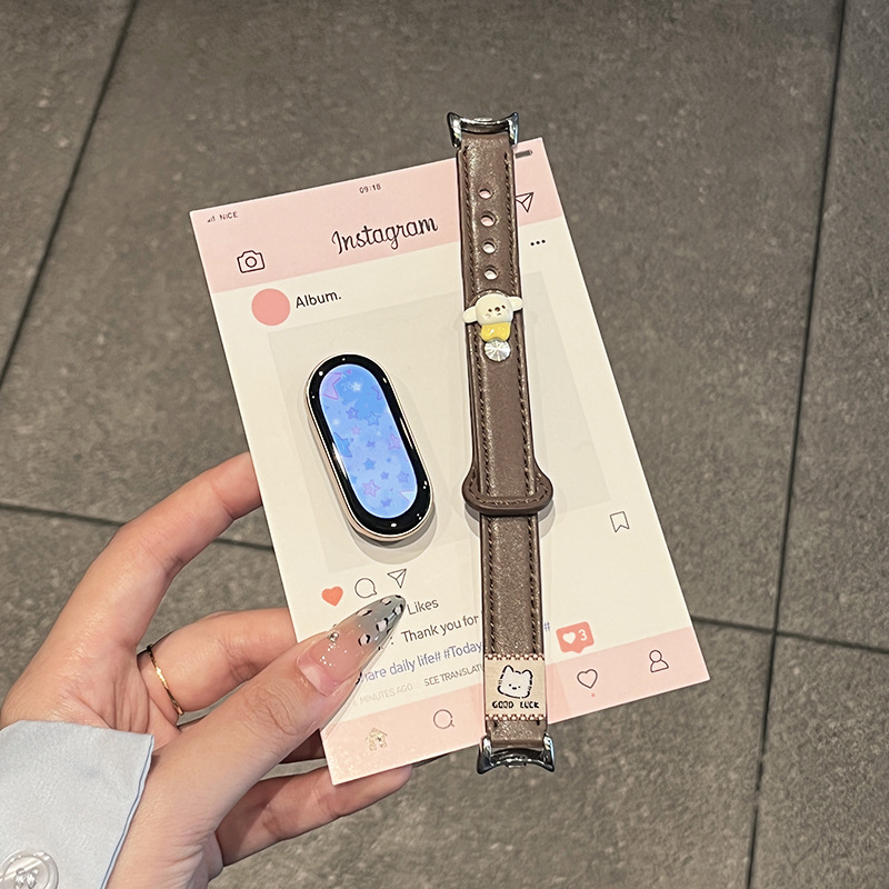 青苹果适用小米手环10表带9反扣8超纤替换腕带通用NFC女款夏创意|undefined