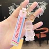 Crystal, bow tie, keychain, cute backpack accessory suitable for men and women, pendant, with little bears, Birthday gift