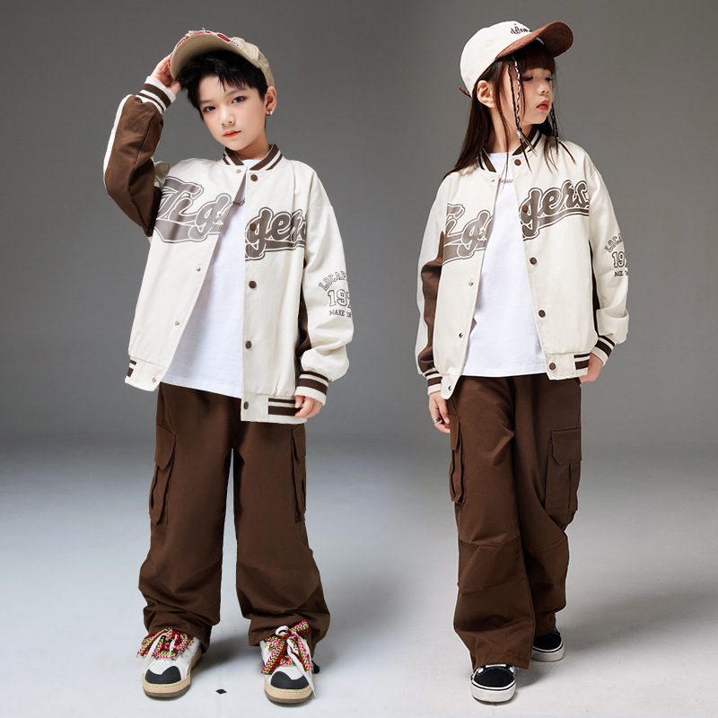 街舞兒童潮服棒球服夾克套裝hiphop男童嘻哈童裝炸街爵士舞演出服