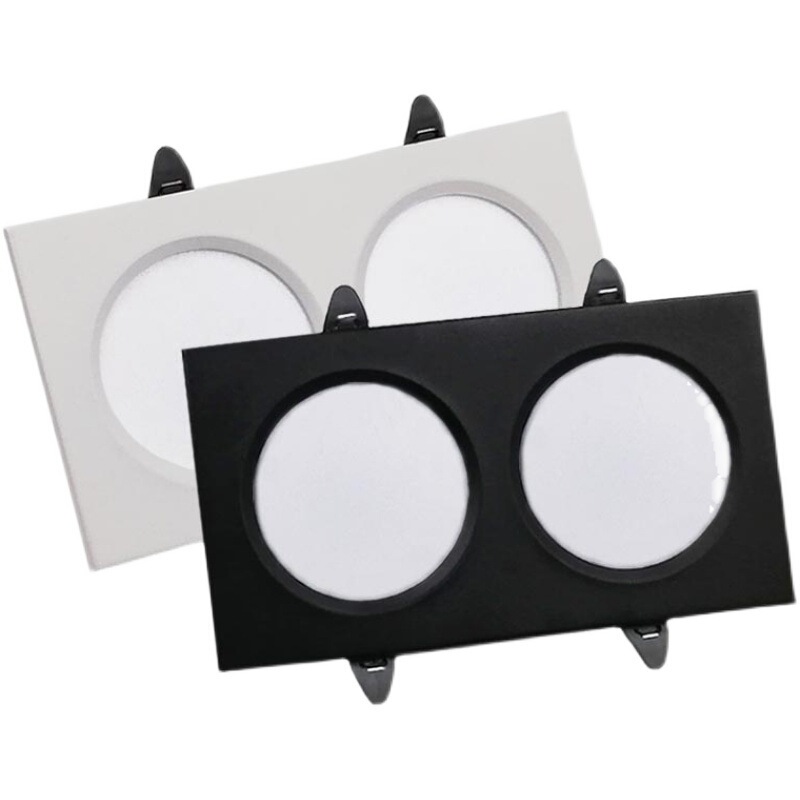 Led grille downlight 15x 15 grid ceiling black square downlight ceiling light embedded double head downlight spotlight Led grille downlight 15x 15 grid ceiling black square downlight ceiling light embedded double head downlight spotlight