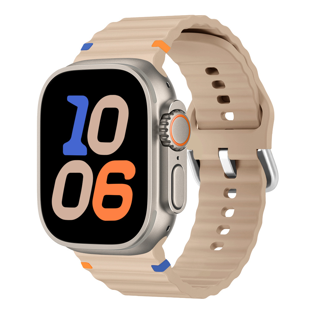 Aplicable Apple Watch correa applewatch8SE7654 onda de sutura de silicona moda deportiva nueva