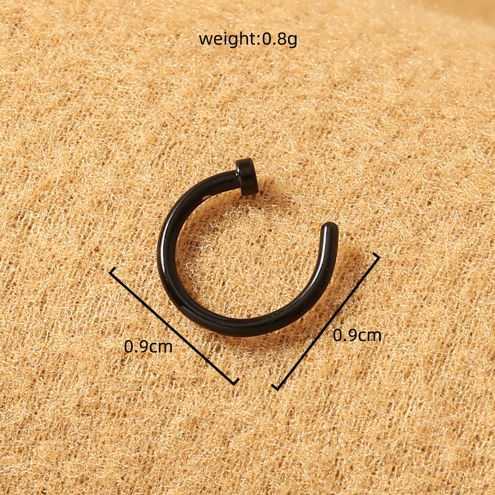 Fashion New Personality Exaggerated Stainless Steel False Nose Ring C-shaped Nose Nail Jewelry display picture 7