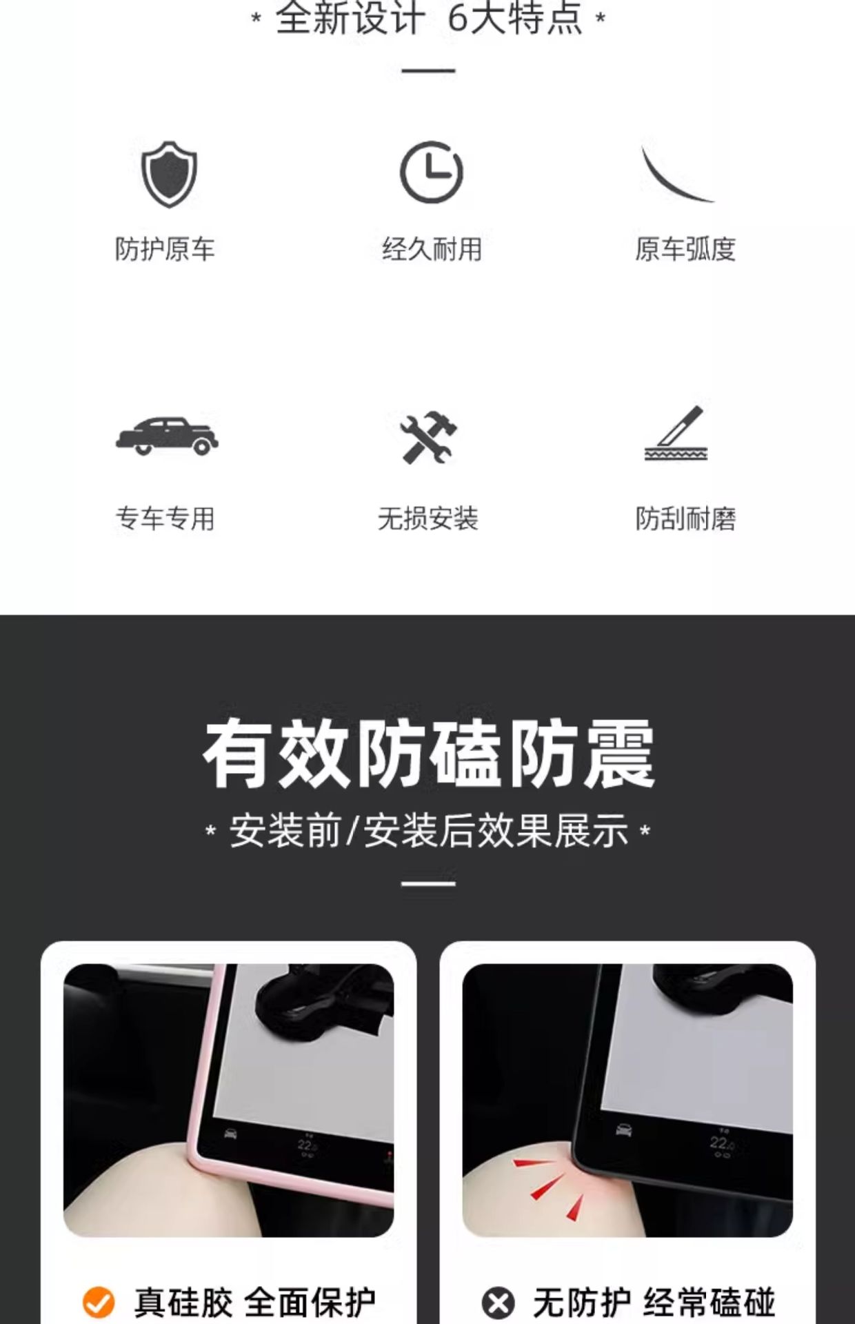 Suitable for Ji Fox Koala Navigation Anti-Collision Strip Koala S Central Control Screen Silicone Protective Cover Anti-Knock Screen Anti-Collision