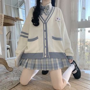 jk uniform skirt genuine cardigan sweater suit autumn and winter shirt Japanese soft girl college style student school uniform sailor suit