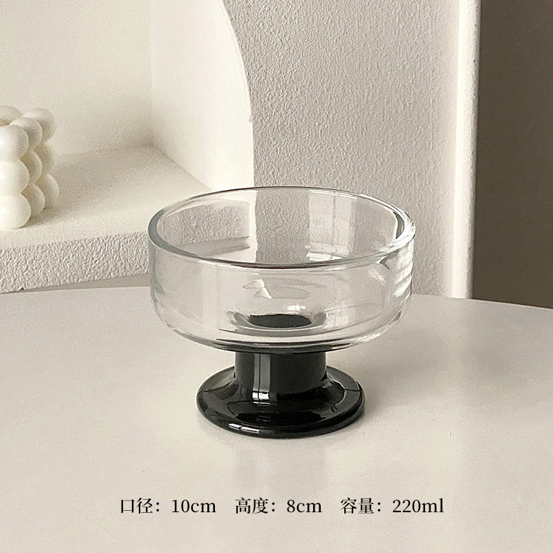 ins简约玻璃甜品碗酸奶杯高脚雪糕碗杯冰淇淋杯子冰激凌杯酸奶杯|undefined