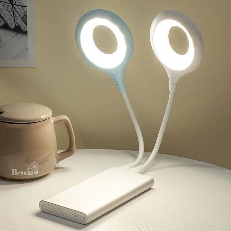 Regalo sin lámpara de escritorio de ojos LED parpadeante transfronteriza atenuación USB curva lámpara de escritorio lámpara de dormitorio