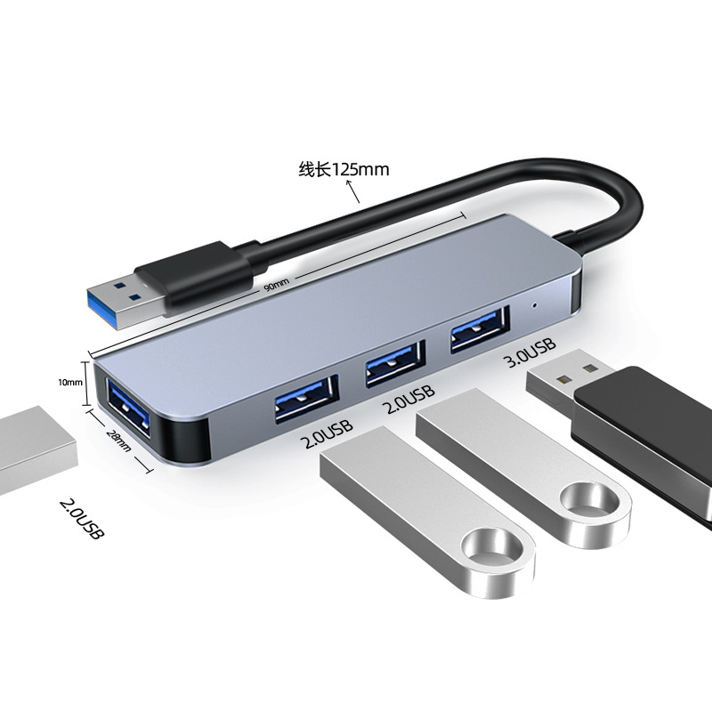 工廠批發鋁合金擴展塢四合一高速usb3.0hub集線器手機電腦拓展塢