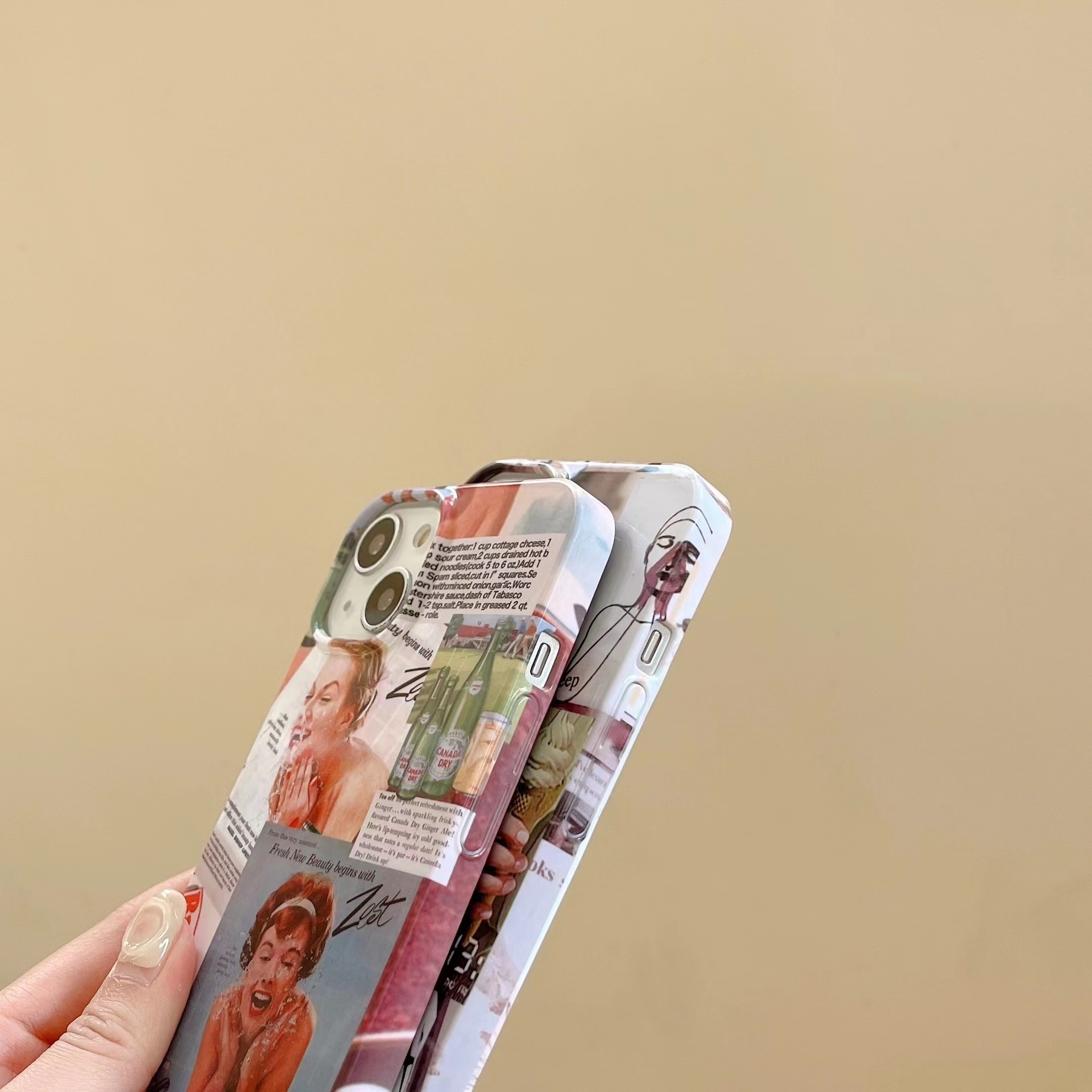 European style film phone iPhone 13, suitable for Apple 14 promax full package anti drop heat transfer 12 hard case_voghion.com