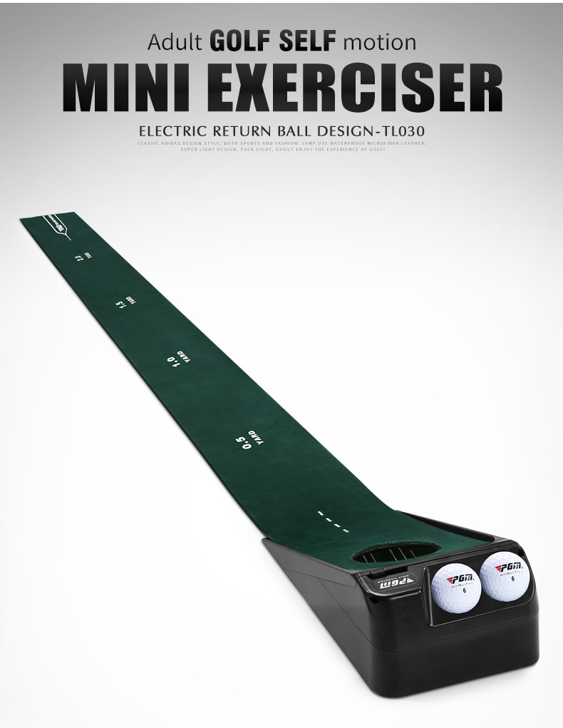 Bộ tập golf mini PGM có chức năng tự động trả bóng, kích thước 0,15x2,5 m, có thể điều chỉnh lỗ bóng — Máy tập mini TL030, TL030 Máy tập mini + putt + 6 quả bóng chi tiết 6