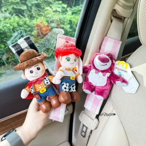 Authentic Buzz Lightyear Woody car seatbelt shoulder pad plush toy car interior decoration new car gift