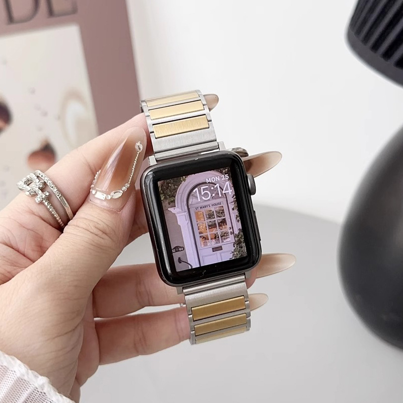 アップルiwatchS10華為GT45米89pro工字ダブル磁気吸引ステンレス知能腕時計バンドを適用する|undefined