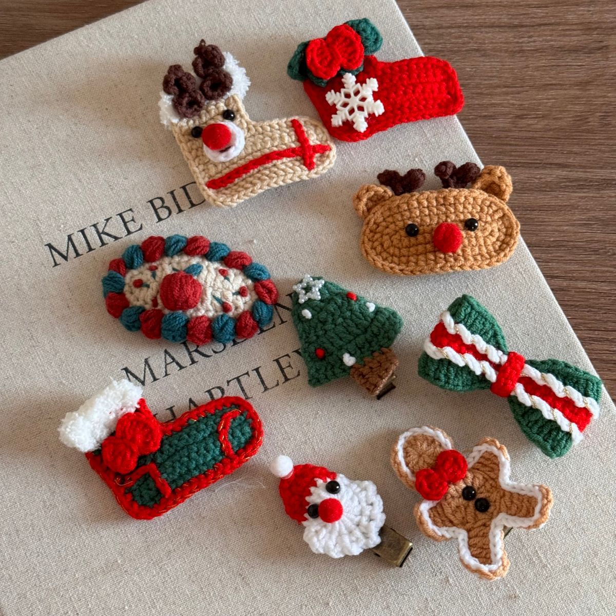 Weihnachtsgeschenk Süße Wolle Weihnachtshaarnadel Weihnachtselchsocken festliche Atmosphäre BB-Clip Ponyclip Seitenclip Haarschmuck_voghion.com
