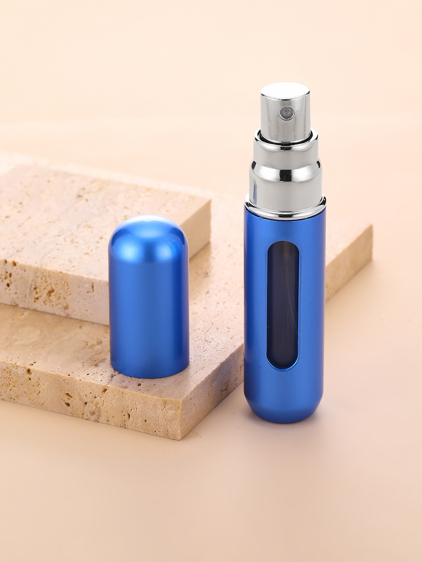 Botella de perfume recargable de 5 ml con base de color macarrón, botella de spray portátil de aluminio, botella reciclable para muestras líquidas image 24