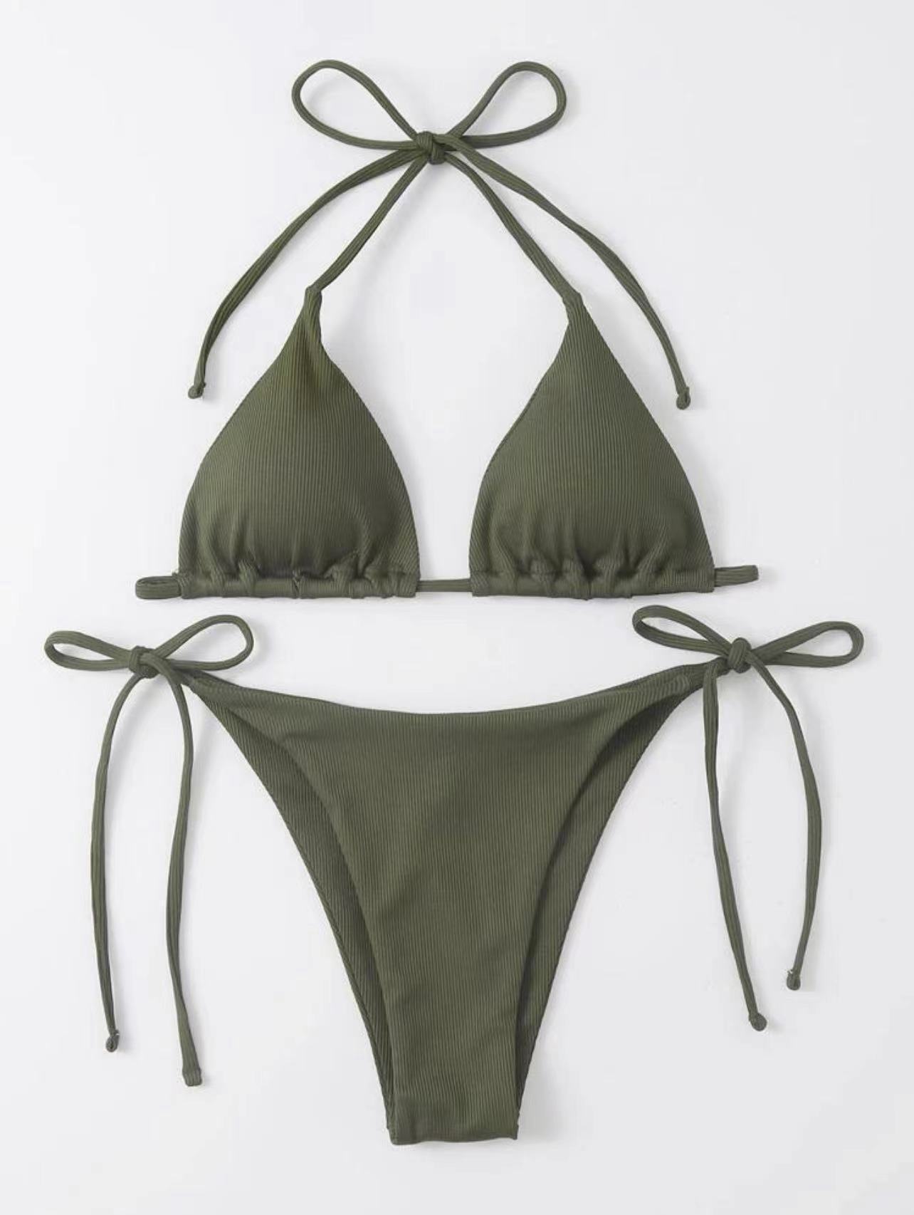 Women's Sexy Three Piece Bikini Two Piece Swimsuit American Style Beach Hot Spring Swimwear_ecoleips.com