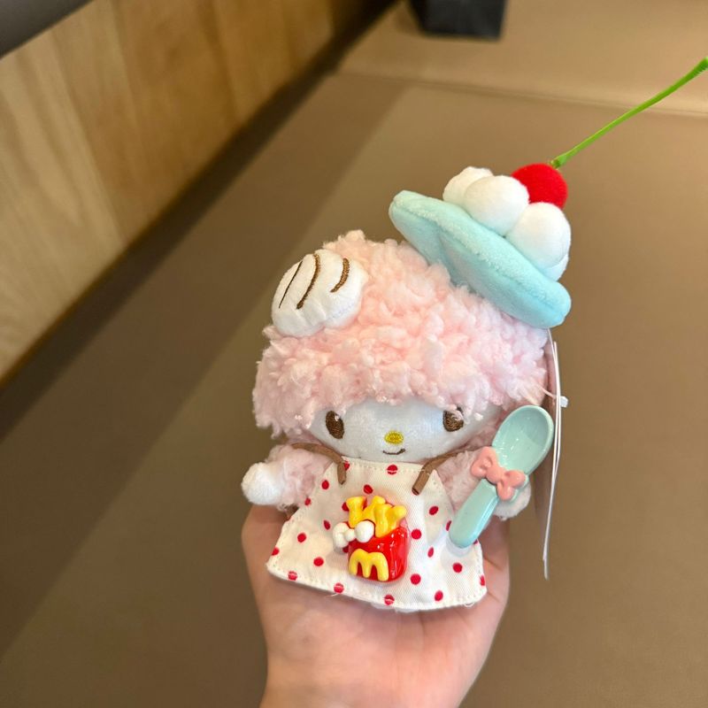 正版三丽鸥小羊piano必爱诺钥匙扣挂饰卡通毛绒玩偶公仔礼物包挂|undefined