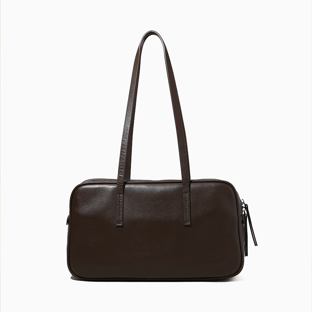 Best-Selling Genuine Leather Women's Tote Bag Large Capacity Handbag Top Grain Cowhide Boston Underarm Commuter Bag - Thumbnail 5