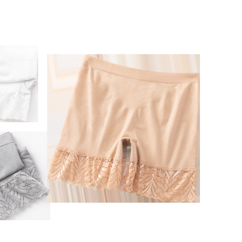 保險褲女夏季防走光打底褲蕾絲花邊短褲大碼平角褲高腰外穿