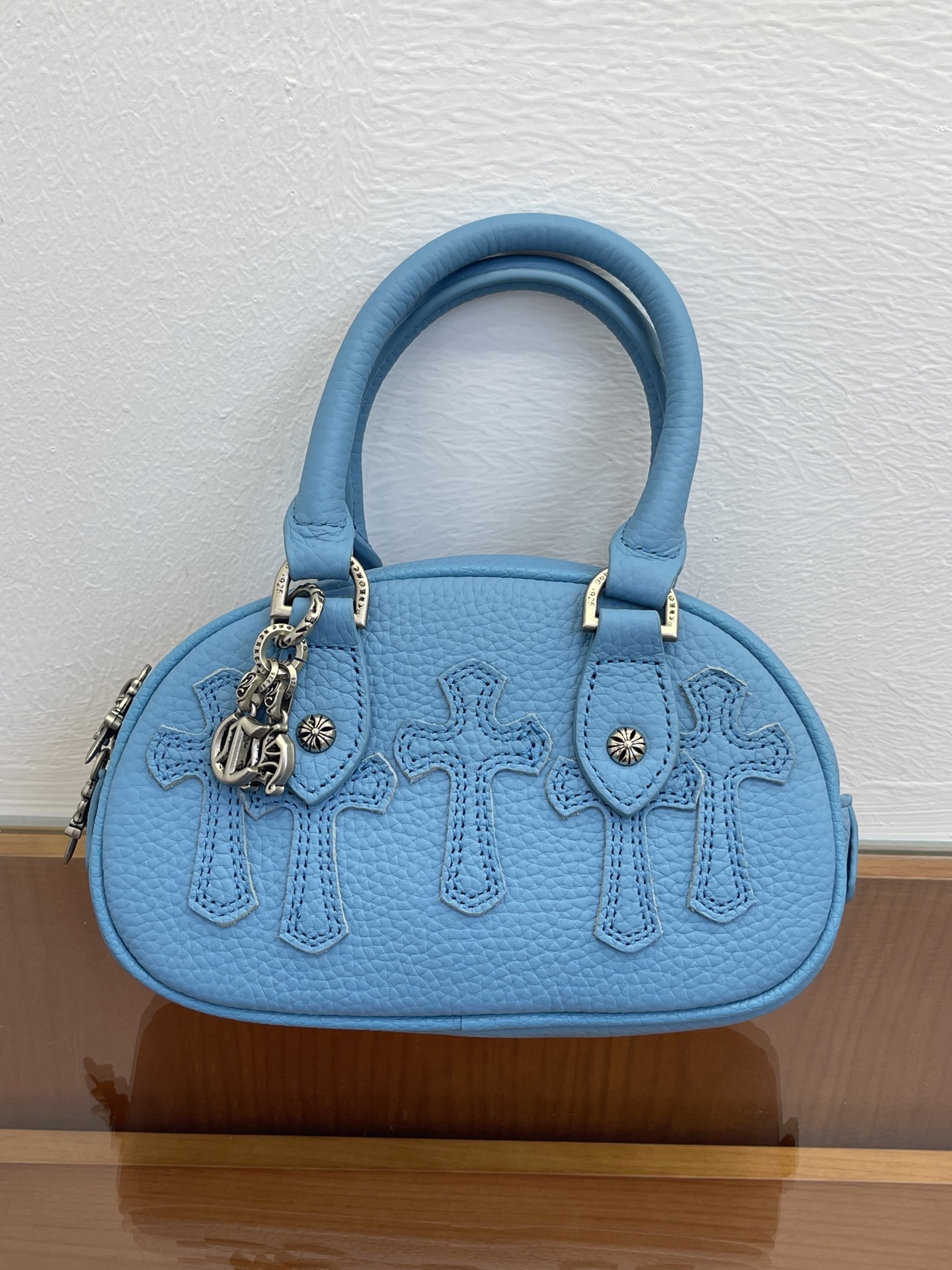 Women's New Top Grain Cowhide Cross Bowling Bag - Sweet & Cool Spicy Girl Style Pillow Bag, Handbag, Shoulder & Crossbody Bag - Thumbnail 8