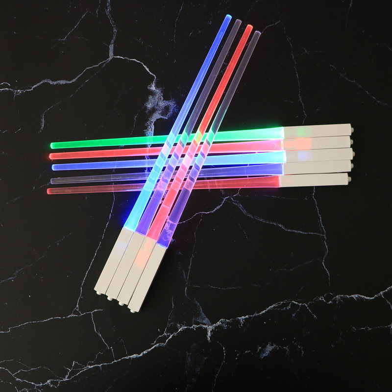 9-Color Led Luminous Chopsticks Amazon Luminous Chopsticks Fluorescent Stick Concert Kidsren's Chopsticks Food Grade Material