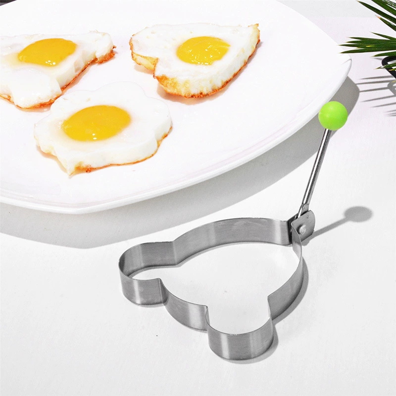 Creative Egg Ring Set, Thickened Stainless Steel, Multi-Shape (Heart, Flower, Star), Non-Stick