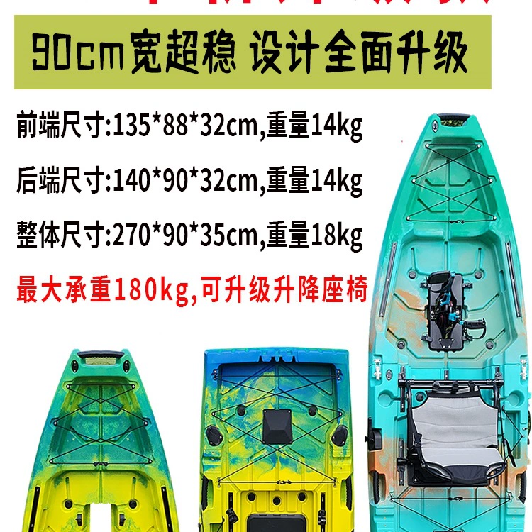 Каяк Luya, утолщенный каяк, педальная байдарка, одиночная и двойная лодка Luya, рыбацкая лодка, штурмовая лодка