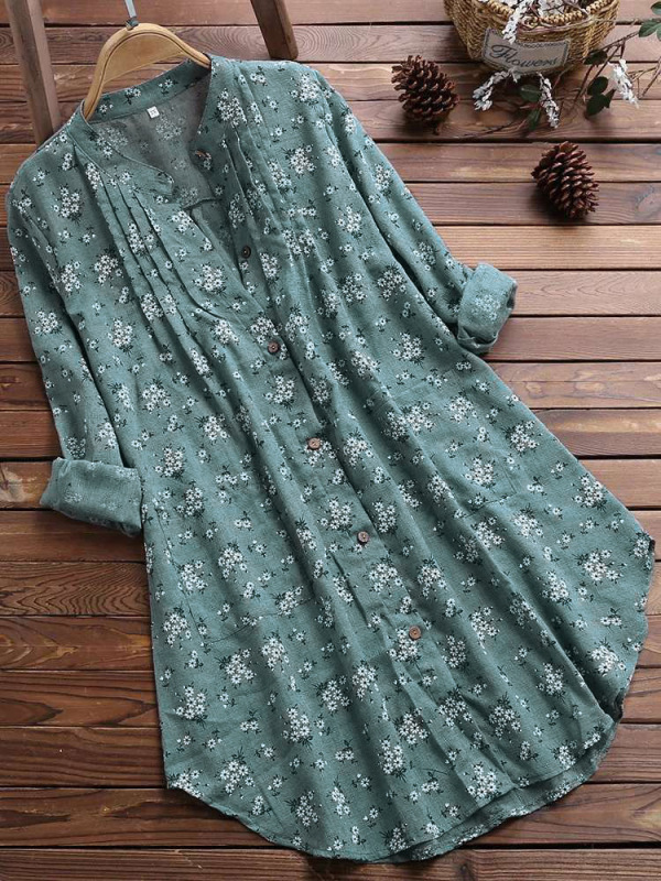 Cross-Border Women's Clothing 2026 Spring and Autumn Shirts Korean Style Fashionable Elegant Printed Loose Long-Sleeved Stand-Up Collar Shirts for Women Cross-Border Women's Clothing 2026 Spring and Autumn Shirts Korean Style Fashionable Elegant Printed Loose Long-Sleeved Stand-Up Collar Shirts for Women