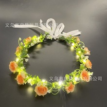 森系简约清新花环发光头饰新娘儿童花朵发饰六一舞台表演拍照饰品