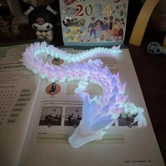 跨境3d打印玩具龙摆件套装2025新款夜光水晶龙模型手办中国神龙