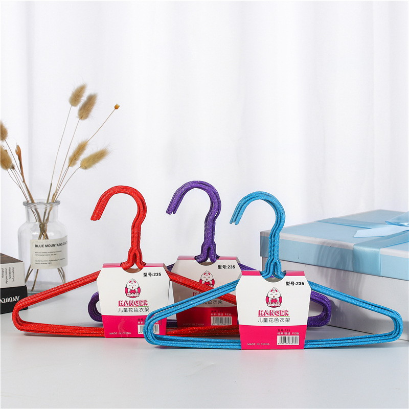children Decor Dip coat hanger Cheap Clothes hanger Clothes stay Clematis PE Dip coat hanger wholesale General merchandise
