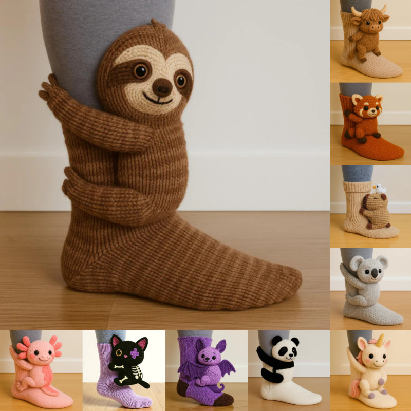 跨境新品动物袜圣诞针织地板袜保暖袜Knit Crocodile Socks|undefined