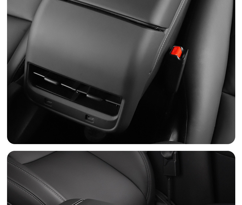Suitable for Six-Seater Tesla Armrest Box Cover, New Version Model 3/Y/Yl Rear Air Outlet Protective Cover Carbon Fiber