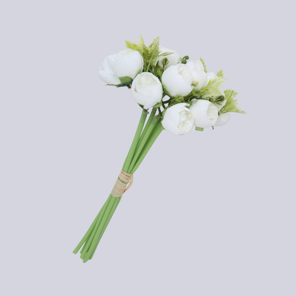 Flores artificiales retro, sosteniendo un ramo de peonía, decoración del hogar de boda, accesorios fotográficos, flores artificiales