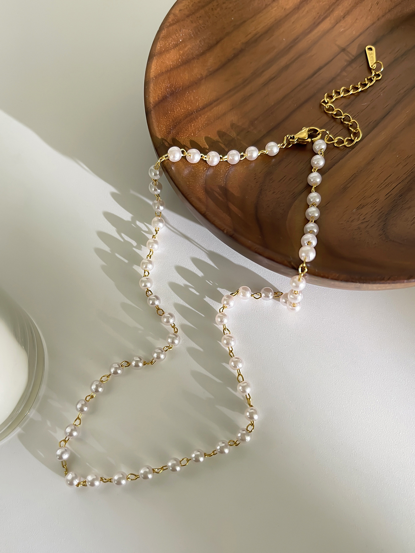 Sweet Bow Knot 18K Gold Plated 316L Stainless Steel  Imitation Pearl Beaded Chain Cable Chain Twisted Rope Chain Chain Necklaces Wholesale display picture 6