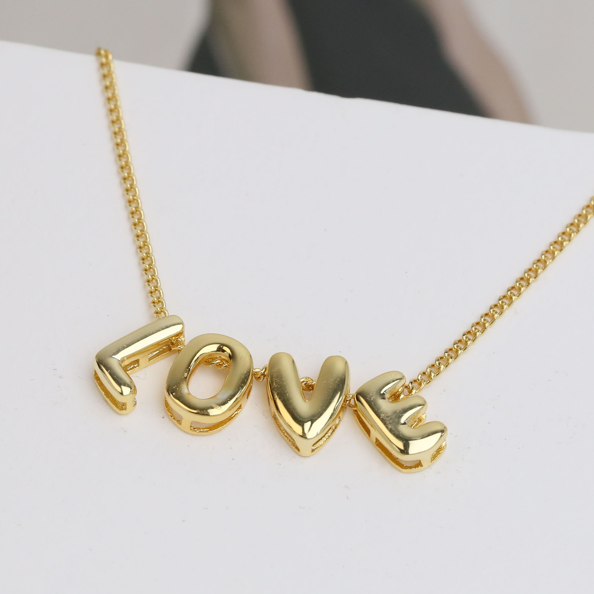 10g Weight Brass Pendant Material Pendant Necklace Classification Brass Simple Style Plating Letter Pendant Necklace