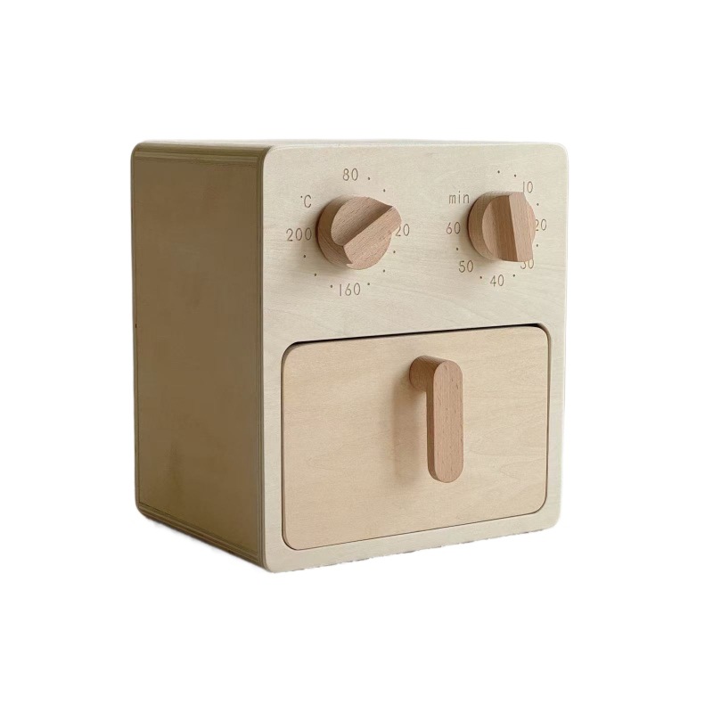 イン子供用木製エアフライヤーおもちゃウッドカラーローストチキンバーベキューバーベキュープレイハウス子供部屋の装飾