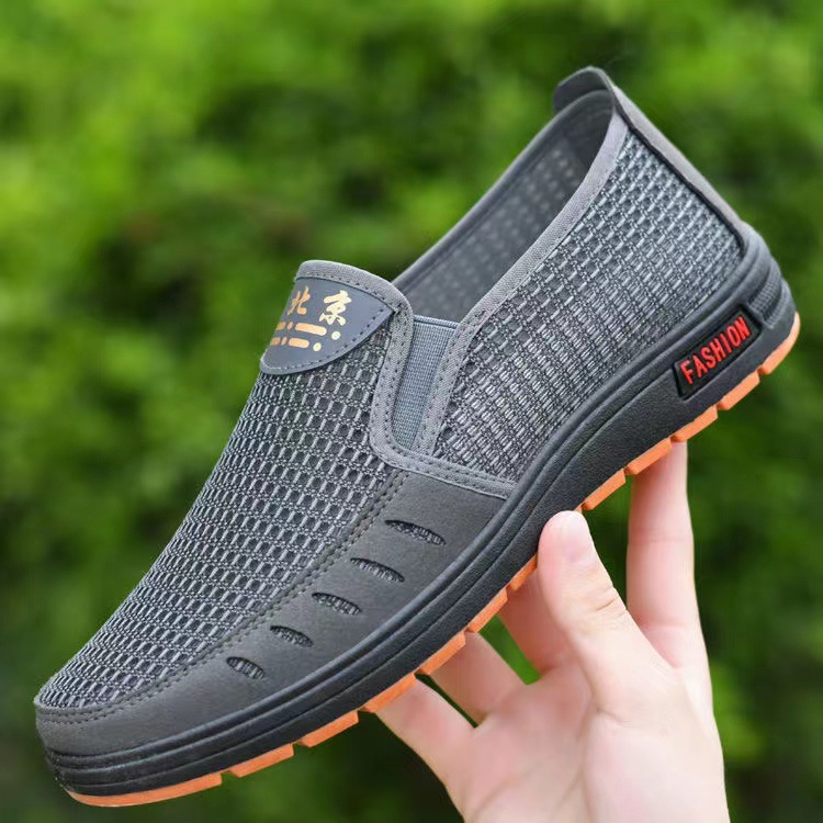 New Old Beijing Cloth Shoes Men's Shoes Mesh Shoes Breathable Casual Non-slip Dad Shoes Middle-aged and Elderly Shoes Drivers Shoes Work Shoes