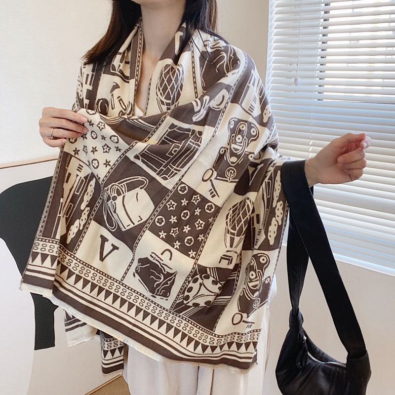 2021 moda europea y americana clásica presbicia bufanda de Cachemira bufanda de mujer otoño e invierno nuevo aire acondicionado cálido chal exterior