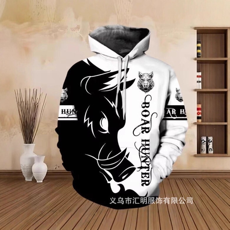 New cross-border model: St. Patrick's Day clover skull 3D digital print men's casual hooded sweatshirt New cross-border model: St. Patrick's Day clover skull 3D digital print men's casual hooded sweatshirt