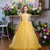 Платье, длинная юбка, юбка на девочку, брендовый наряд маленькой принцессы, (Трансграничная торговля), детская одежда, подходит для подростков