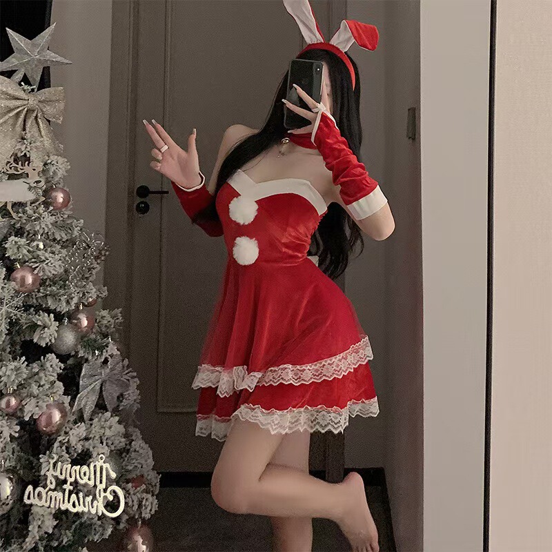 New Sweet Bunny Christmas Ambience Cute Plush Sexy Sling Lingerie Slim-fit Uniform suit New Sweet Bunny Christmas Ambience Cute Plush Sexy Sling Lingerie Slim-fit Uniform suit