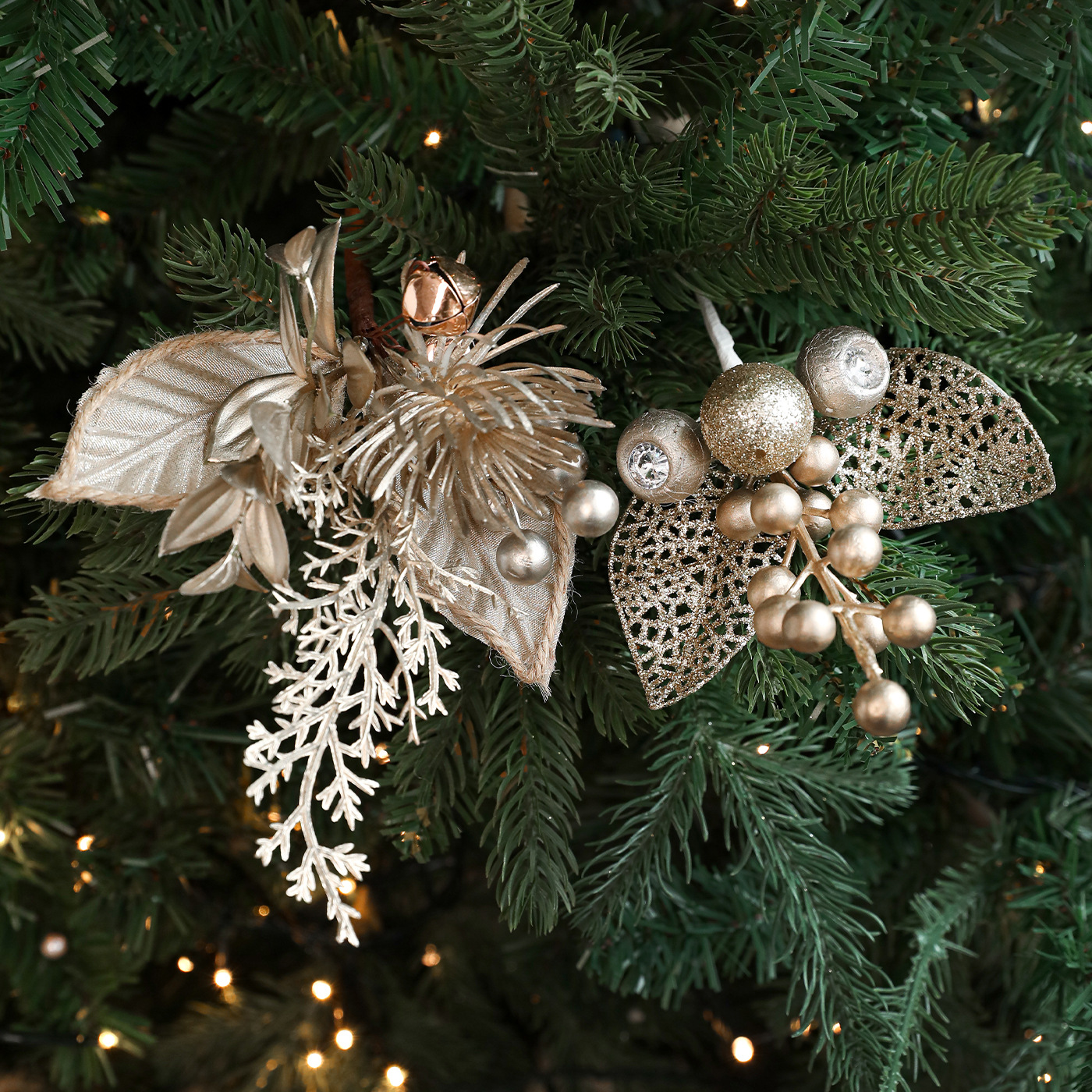Transfronterizos de oro ramas de Navidad hojas de árbol de Navidad coronas de vinas decorativas decorativas de flores accesorios de atmósfera suministros