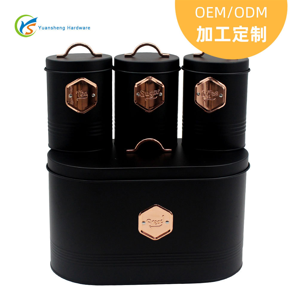 Caja de pan de metal caja de almacenamiento caja de almacenamiento hierro galvanizado casero pan dulces café té tanque de almacenamiento tanque de sellado