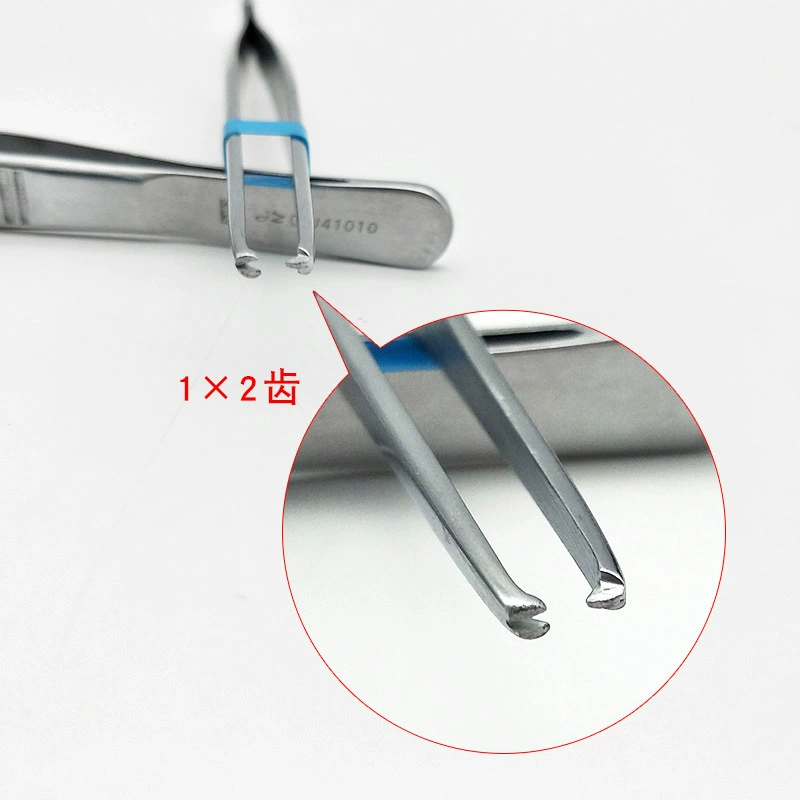 Tweezers stainless steel, scalloped headband handmade