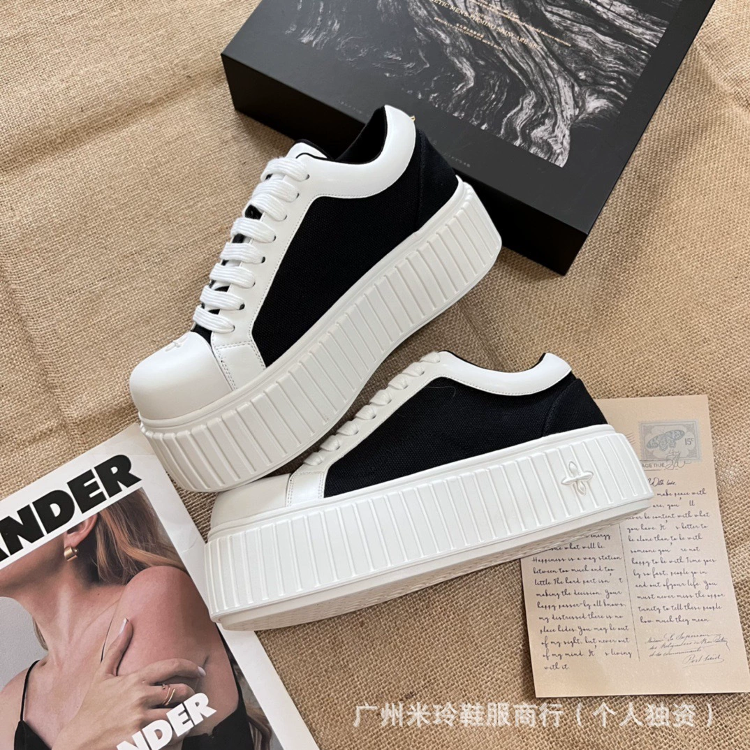 Кроссовки SM-KK Cross Flower Wandering Thick Sole с увеличенной резиновой подошвой, мягкий отскок, повседневные, украшаемые устойчивые к износу канвасовые ботинки