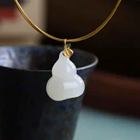Магазин фабрики Hetian Jade, натуральный нефрит Синьцзян Хэтиан, материал Цинхай, старый материал, корень лотоса, розовый нефрит, подвеска в форме тыквы с сертификатом