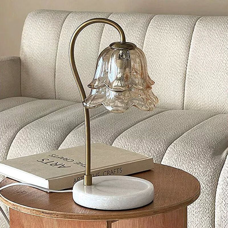 Guxea Wax Melt Lamp Bedroom Bedside Lamp Ornament Atmosphere Lamp Flameless Fragrance Table Lamp Atmosphere Night Light Dimmable
